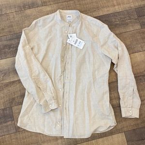 Zara men’s relaxed fit linen shirt